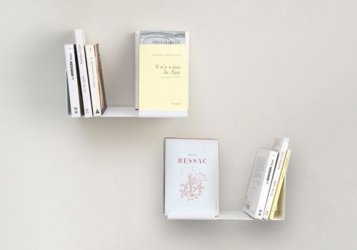 Supporto per libro - Mensole per libri 30 x 15 cm - Bianco - Set di 2 Piccola mensola - 4