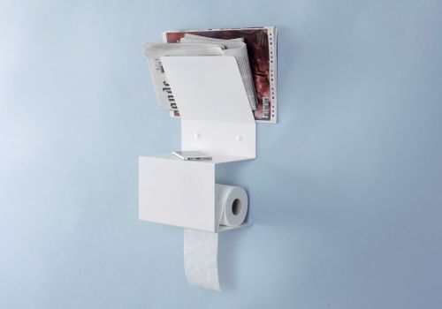 Porta carta igienica - Acciaio - Bianco - 37,5x15x22cm